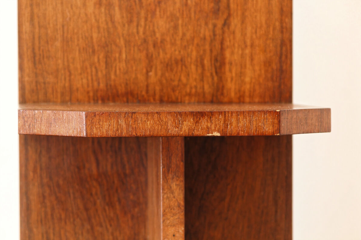 Brutalist sofa end, mahogany veneer