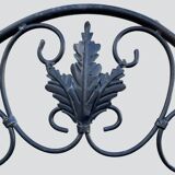 Old wrought iron garden shelf for plants