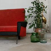 Convertible bench daybed rockabilly red and blakc 50-60s