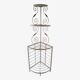 Cream and brass corner bakery shelf in wrought iron