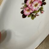2 oval porcelain dishes with a floral pattern