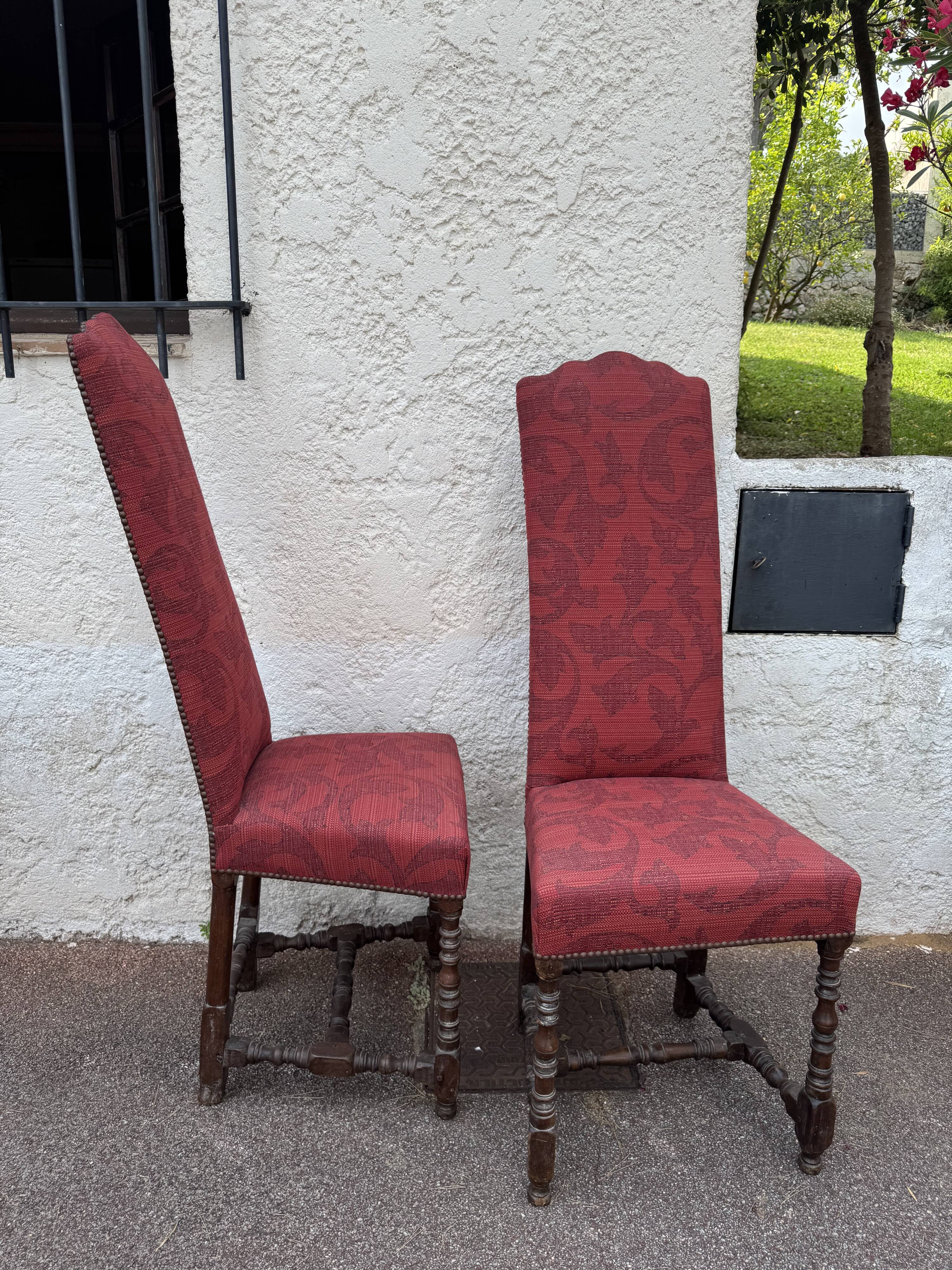 Louis XIII style red chairs