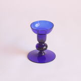 Cobalt blue scandinavian style candle stick, 1960s.