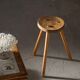 Tripod stool made of solid oak, by a Danish cabinetmaker, mid-century, around 1960.