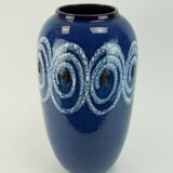 scheurich floor VASE blue with white swirl pattern fat lava model no.546-41