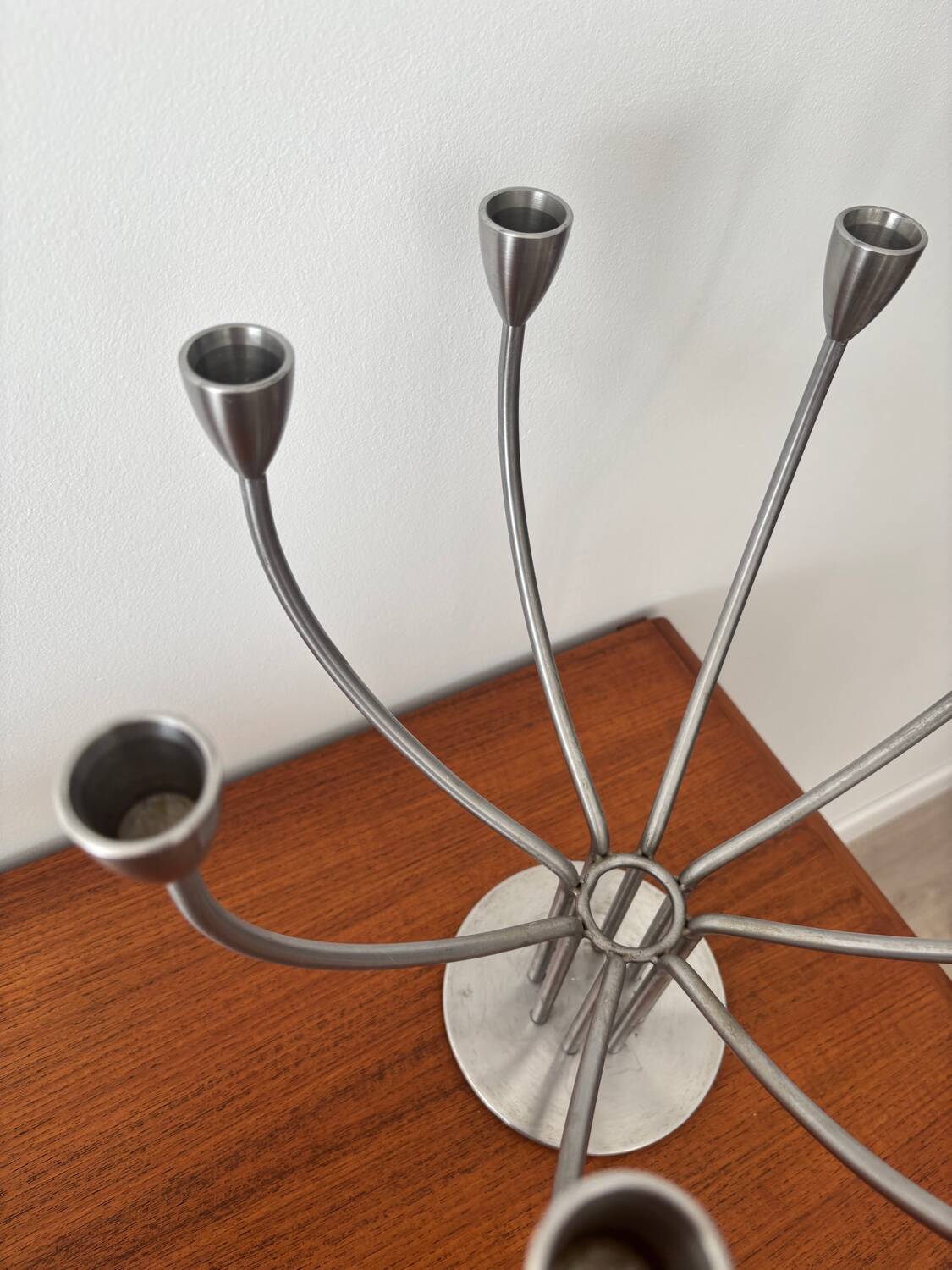 Bougeoir IKEA vintage modèle Stockholm – chandelier inox 8 branches sc