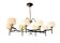 Maison Arlus, mid-century chandelier, brass and opaline, France 1950