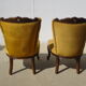 Golden yellow velvet armchairs
