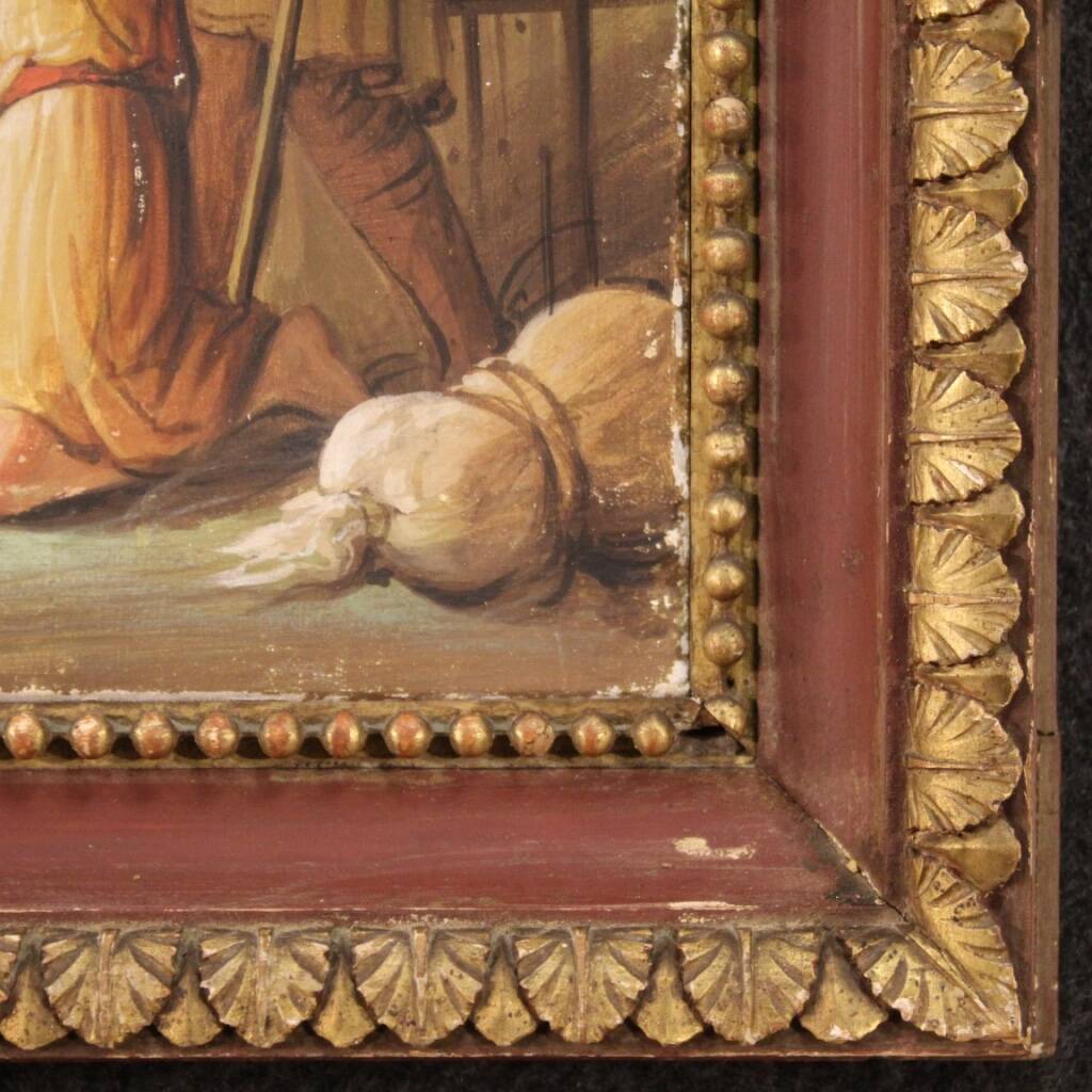 Painting tempera on paper Adoration of the Shepherds from 19th century