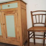 Restored Parisian Buffet – Wood & Sage-Colored Paint
