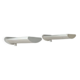 Pair of vintage wall lights with variable intensity, white lacquered metal, France 1970