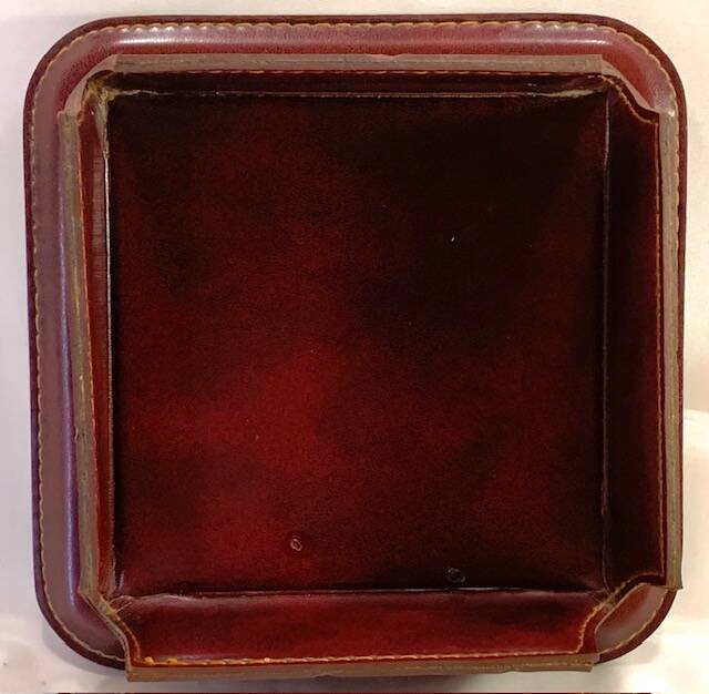 Adnet vintage leather crystal ashtray