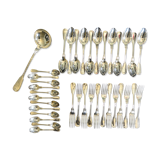 Ménagère 37 pièces modèle aux filets en métal argenté