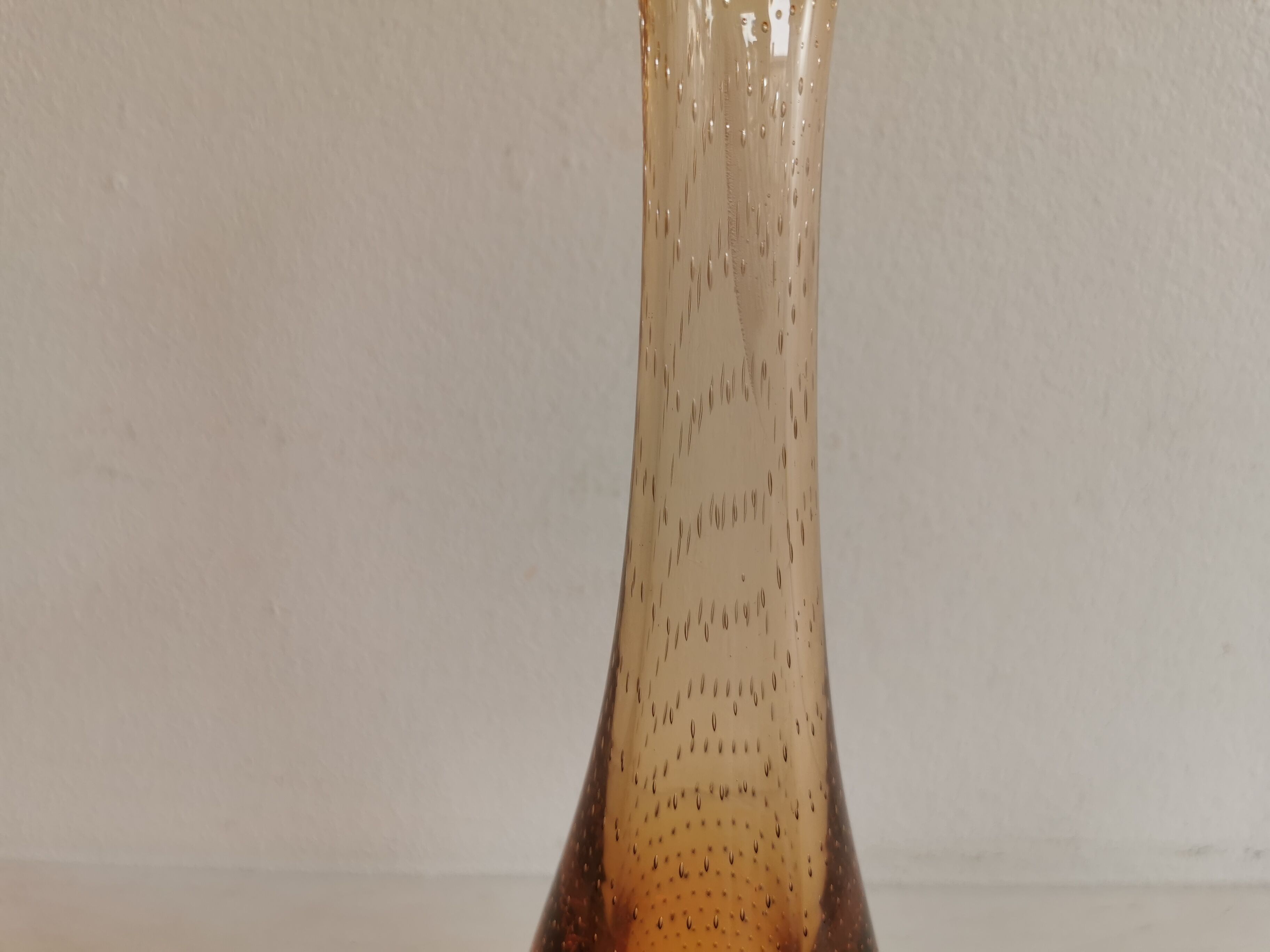 Golden orange orchid vase from Kastrup Glassworks 1950