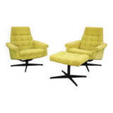 Mid-century Pair of Armchairs Stool by Morávek a Munzar, 1968s, czsk
