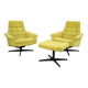 Mid-century Pair of Armchairs Stool by Morávek a Munzar, 1968s, czsk
