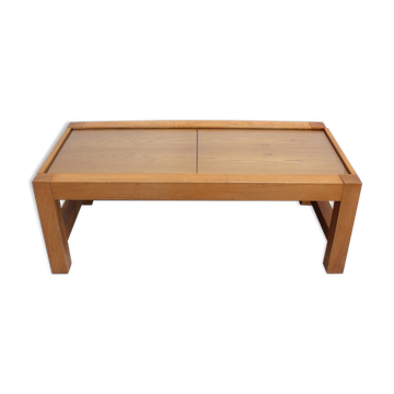 Table de salon à système en frêne massif 1970