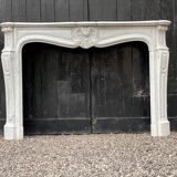 Louis XV style fireplace in Carrara marble