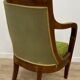 Fauteuil gondole acajou et son repose-pieds