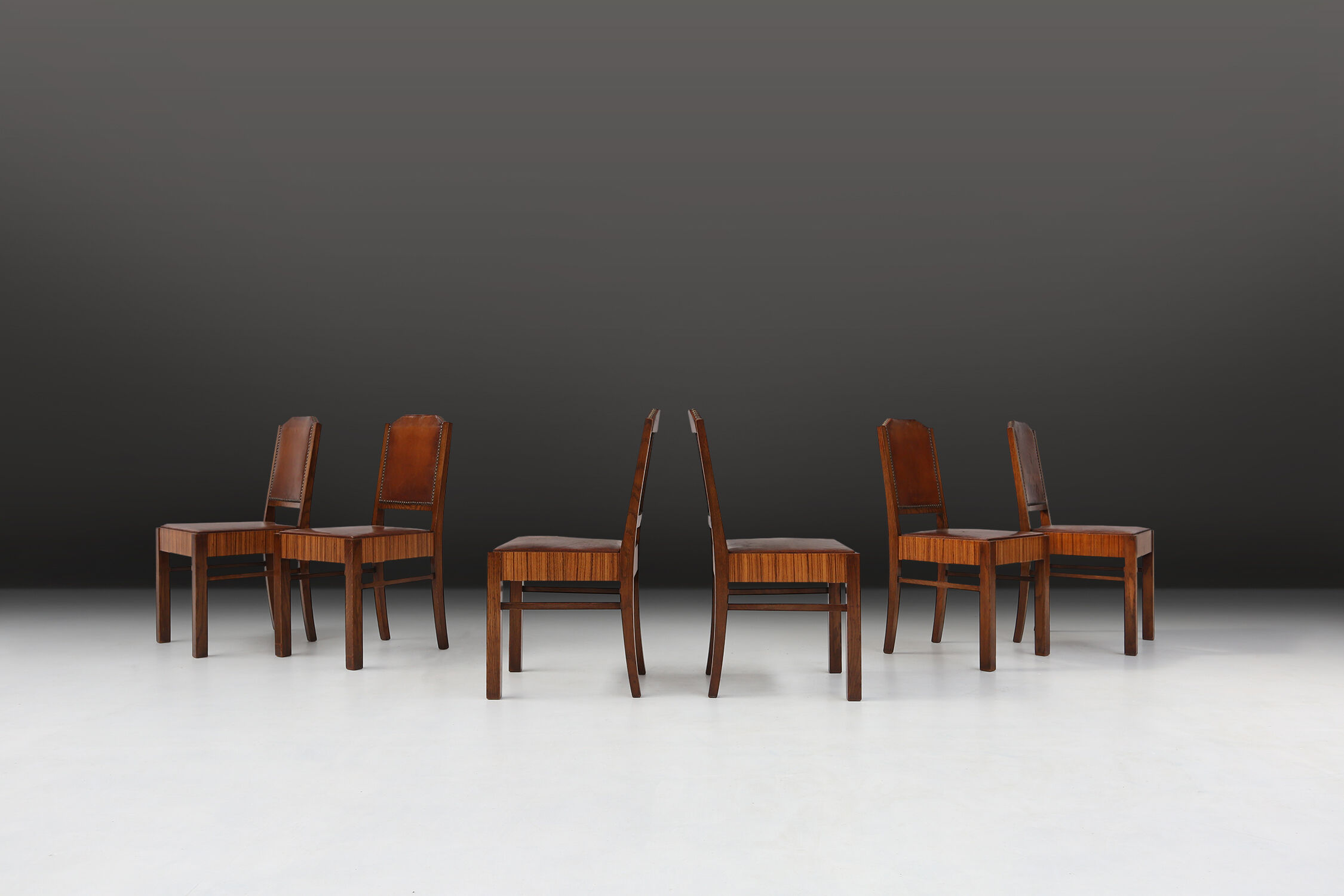 Six Art Deco dining chairs by De Coene Ca.1930