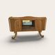 Art Deco buffet with showcase and solid raw wood mirror