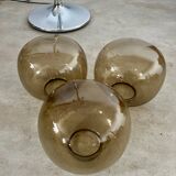 Old 3-light chrome and smoked glass floor lamp Italian design from the 70s vintage