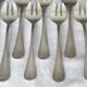 12 silver-plated oyster forks model Filet / Chinon