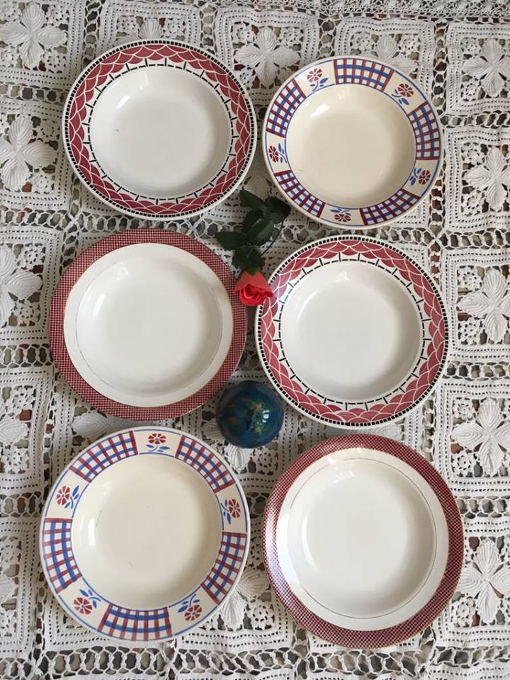 Six soup plates
