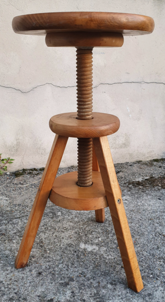Wooden architect or watchmaker's stool, vintage