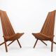 Paire de chaises pliantes en teck - intérieur extérieur