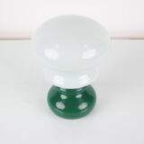 Vintage glass and ceramic table lamp osvetlovaci sklo valasske mezirici, 1970s