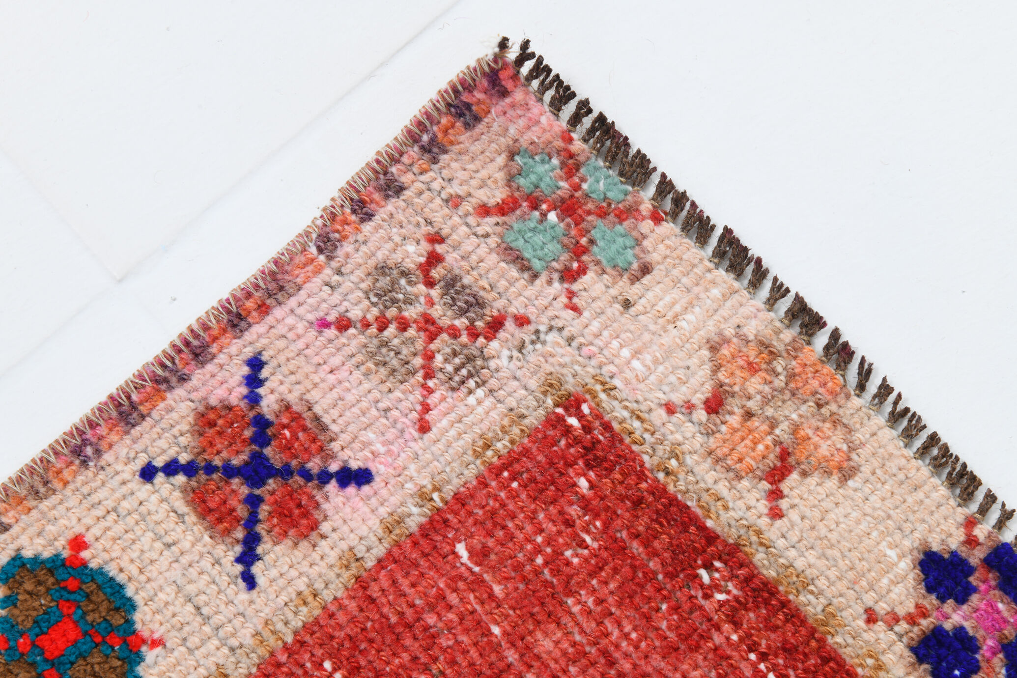 3x7 short vintage oushak runner rug