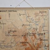 Geography map school map Jura and Massif Central