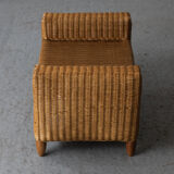 Stool, hocker in rattan and teak, Dutch design, 1970’s