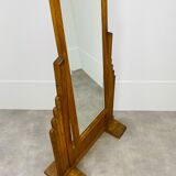 Mirror psyche art deco oak 1930