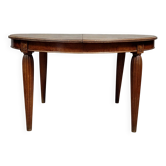 Table a allonges époque Art Déco en chene teinté et loupe vers 1925