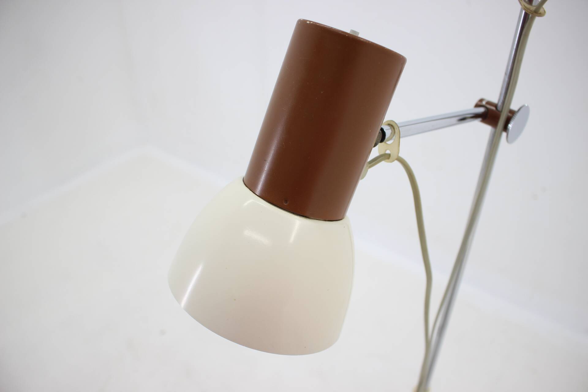 1970s chrome & metal adjustable floor lamp, czechoslovakia