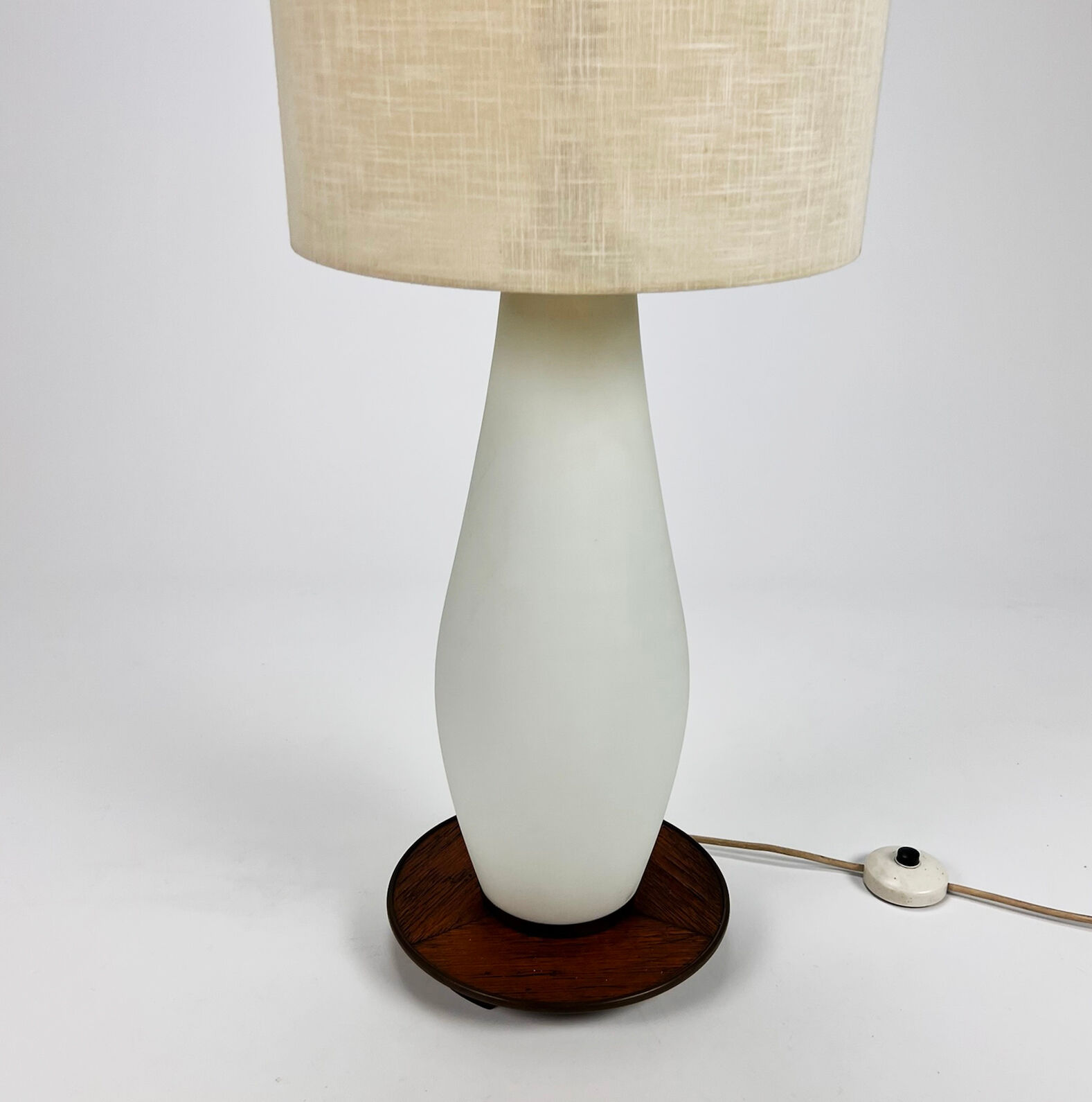 Mid century italian glass and teak floorlamp, 1950s