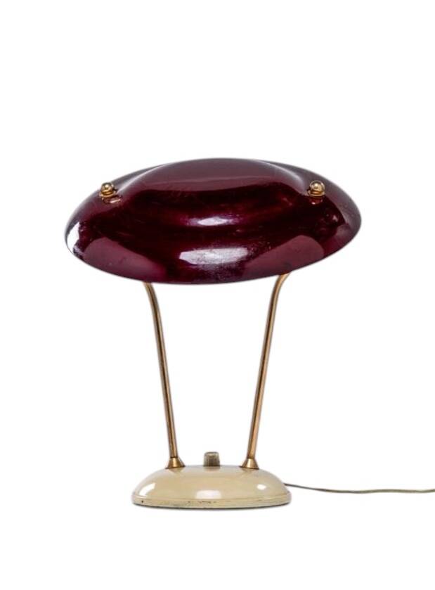 Mid-century brass table / desk lamp, France ca. 1950