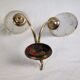 Tulip wall lamp 50s, Vintage, glass and brass
