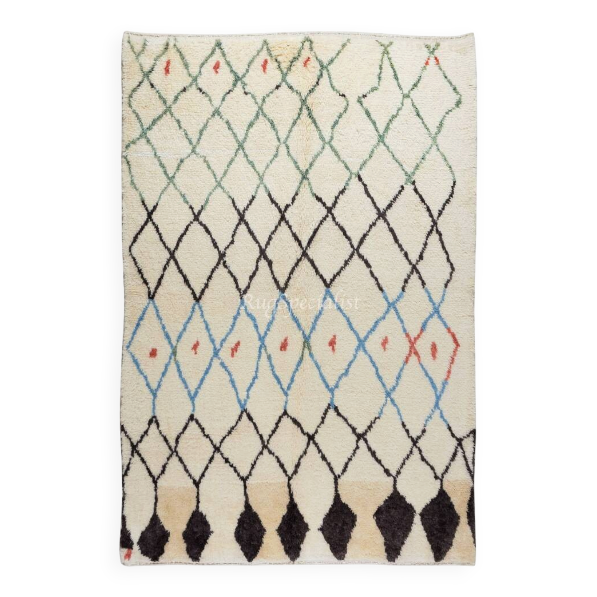 Moroccan Berber Tulu Rug, 100% Soft, Cozy Wool, Hand-Knotted Carpet