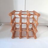Vintage beech wine rack bottle holder