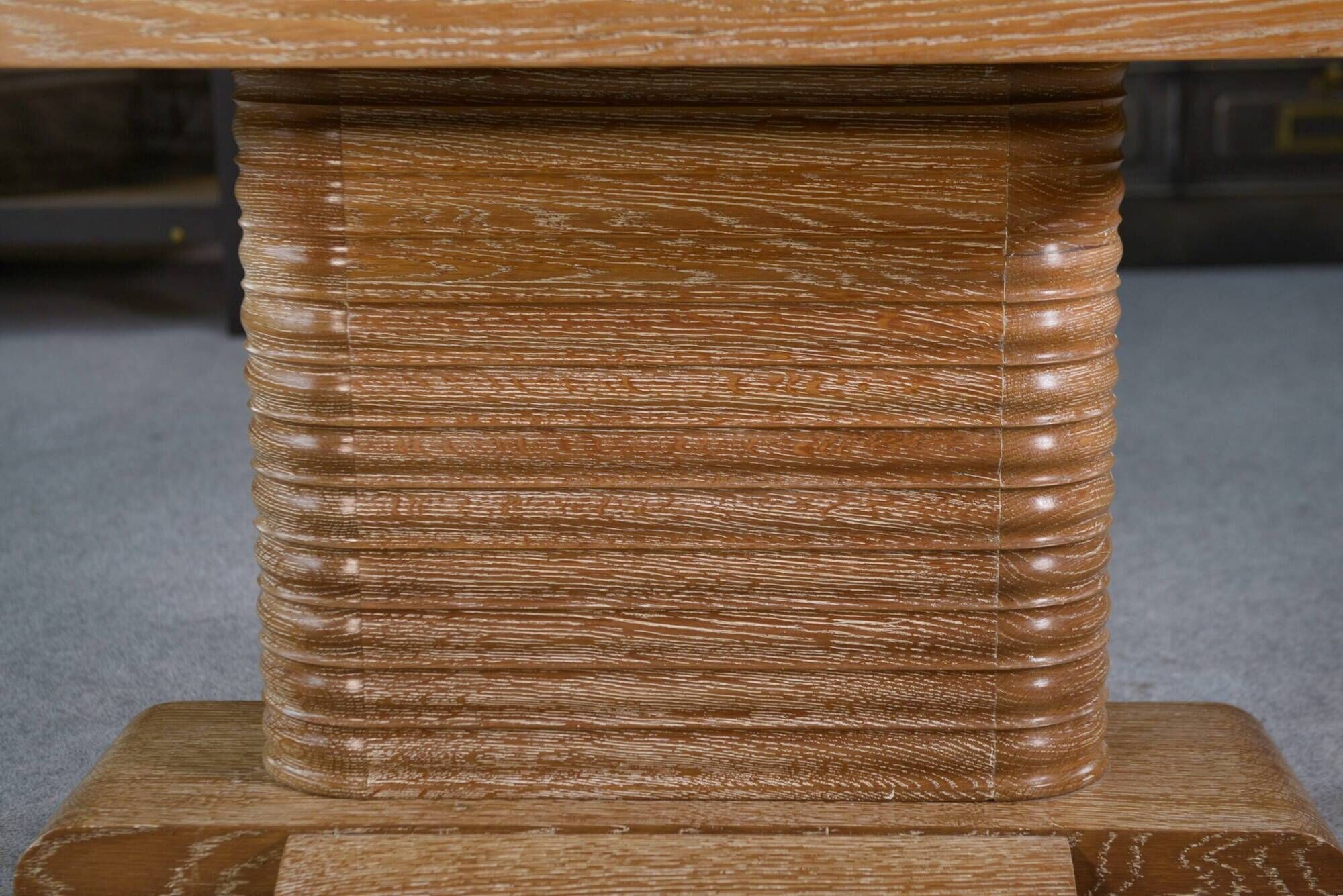 Oak side table attributed to Gaston Poisson, 1960s.