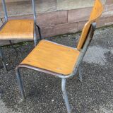 4 chaises d'école Vintage