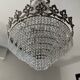 Hot air balloon chandelier in silver bronze and crystal tassels