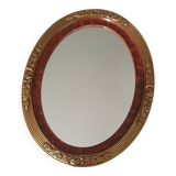 Modern oval mirror with flower decoration