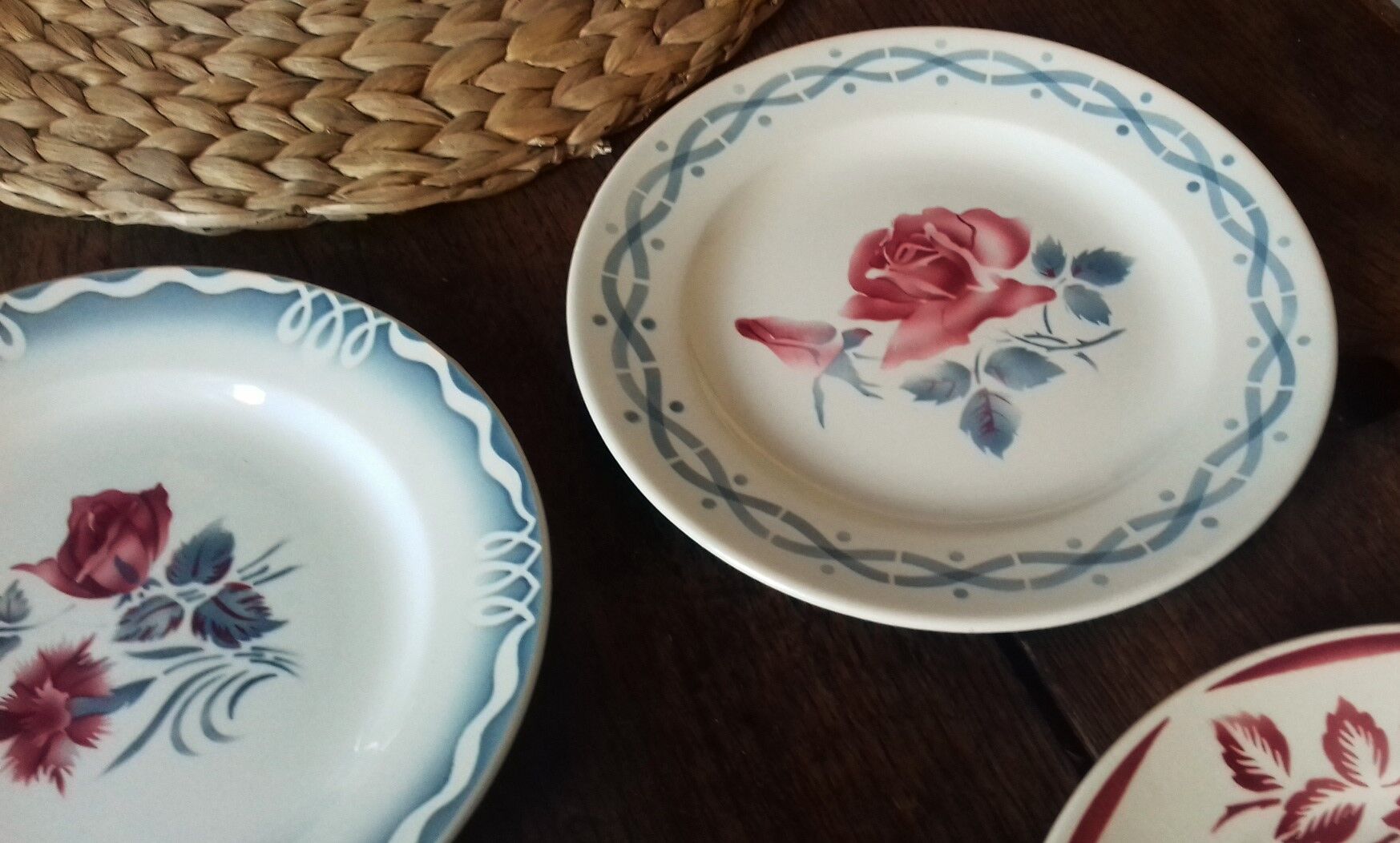 6 plates Digoin Sarreguemines Badonviller Marinette