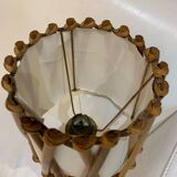 Louis Sognot vintage rattan lamp