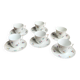 Service ancien à café/thé – tasses et soucoupes en porcelaine de Limoges.