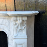 Louis XV style fireplace in Carrara marble, around 1900.